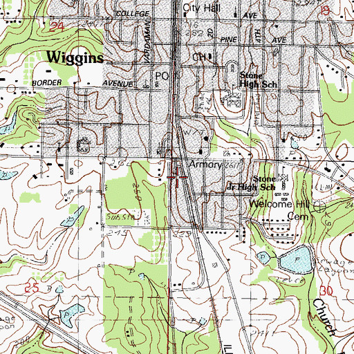 Topographic Map of Bethlehem Baptist Church, MS