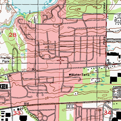Topographic Map of West Biloxi Community Center, MS