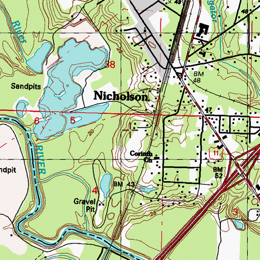 Topographic Map of Willow Bend Mobile Home Park, MS