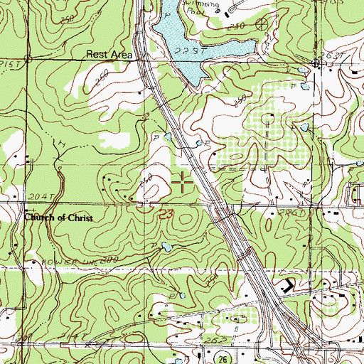 Topographic Map of Northwood Christian Center, MS