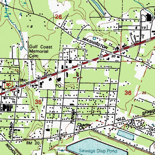 Topographic Map of Kingdom Hall of Jehovahs Witnesses, MS