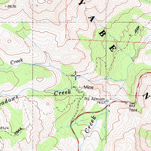 Topographic Map of Eagle Creek, CA
