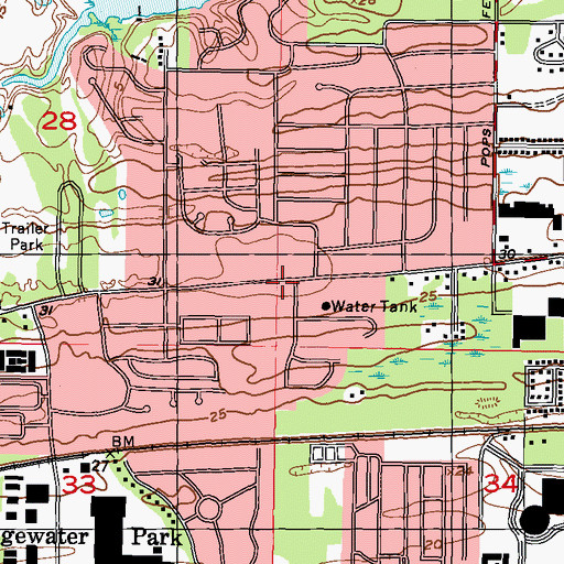 Topographic Map of Bethel Lutheran Church, MS