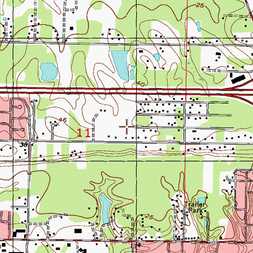 Topographic Map of Church of the Nazarene, MS