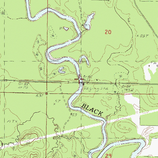 Topographic Map of Black Creek Boat Ramp, MS