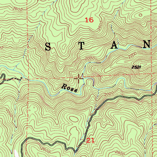 Topographic Map of Eagle Creek, CA