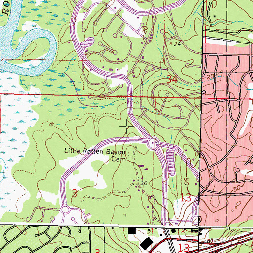 Topographic Map of Diamondhead Baptist Church, MS