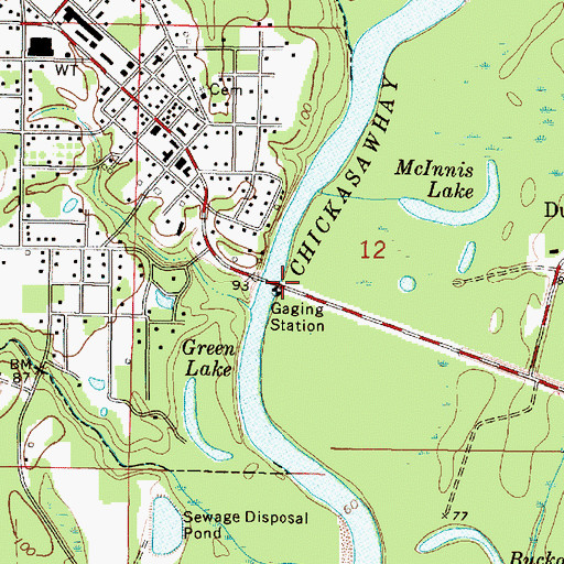 Topographic Map of Chickasawhay River Boat Ramp, MS