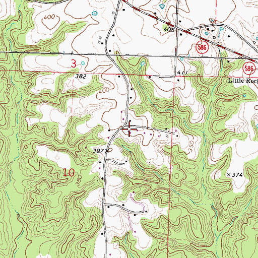 Topographic Map of New Jerusalem Church of God, MS