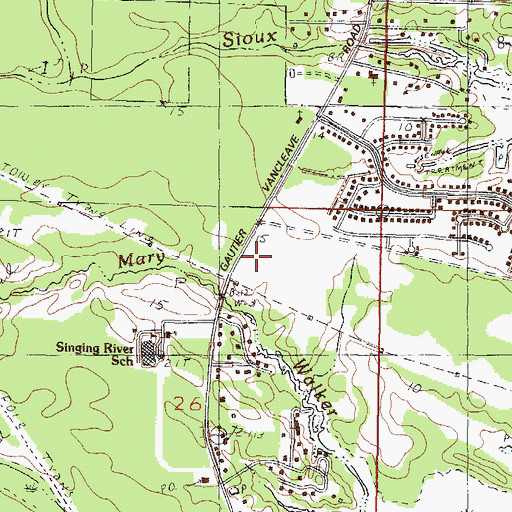 Topographic Map of Liberty Assembly of God Church, MS