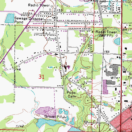Topographic Map of Columbia Health and Rehabilitation Center, MS