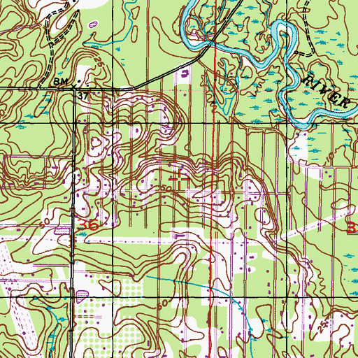 Topographic Map of Biloxi River Baptist Church, MS