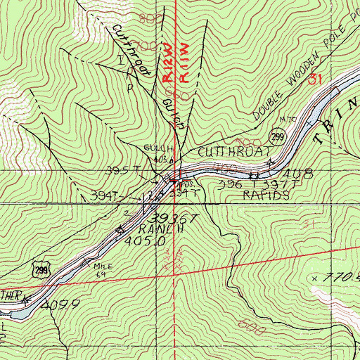 Topographic Map of Eagle Creek, CA