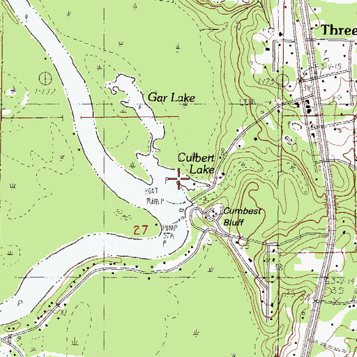 Topographic Map of Cumbest Bluff Marina, MS