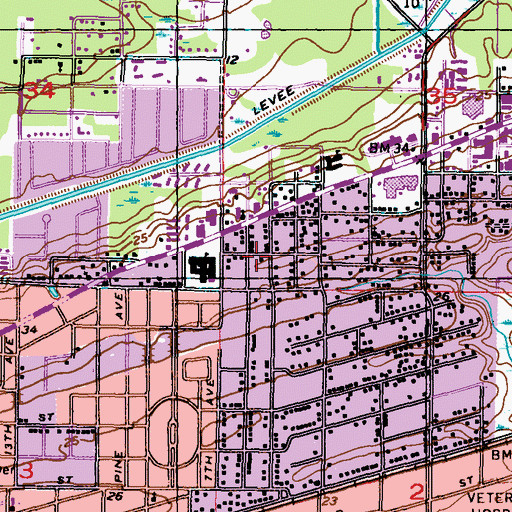 Topographic Map of Family Worship Center, MS