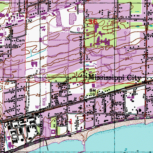 Topographic Map of East Station Post Office, MS