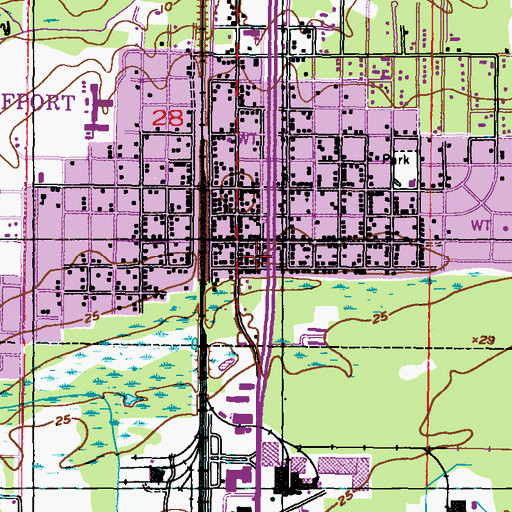 Topographic Map of Greater Mount Olive Baptist Church, MS