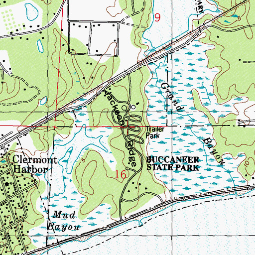 Topographic Map of Fairview Campground, MS