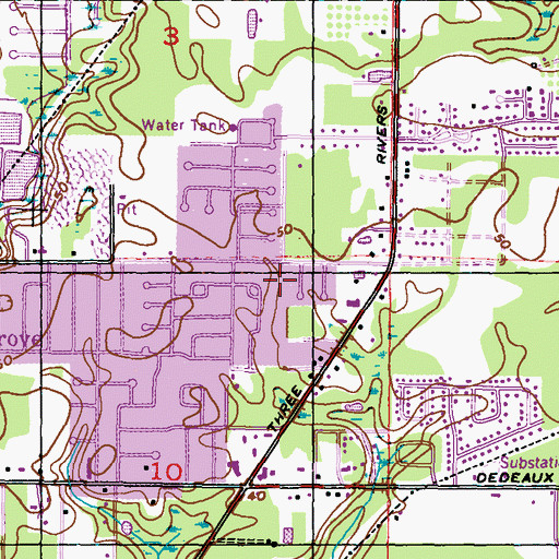 Topographic Map of Olivet Baptist Church, MS