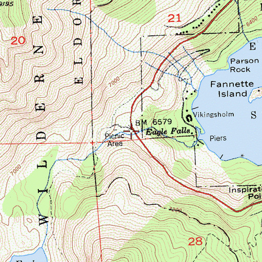 Topographic Map of Eagle Falls, CA