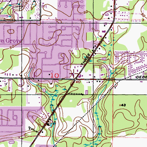 Topographic Map of Temple Baptist Church, MS