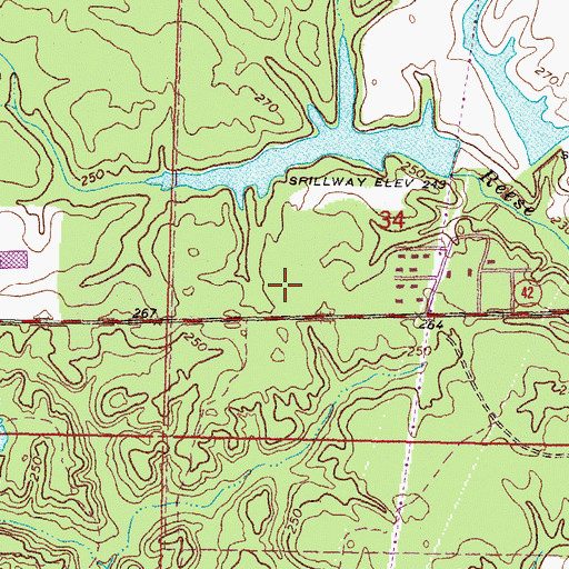 Topographic Map of Asbury United Methodist Church, MS