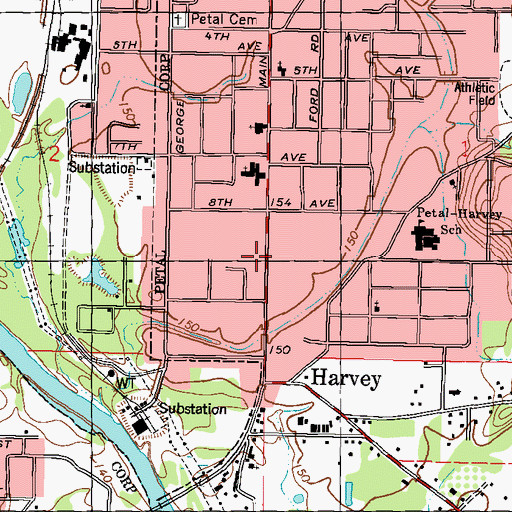 Topographic Map of Bible Baptist Church, MS