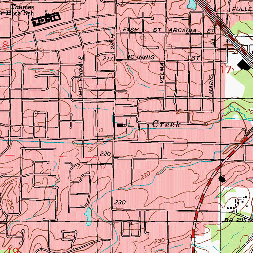 Topographic Map of Community Bible Church, MS