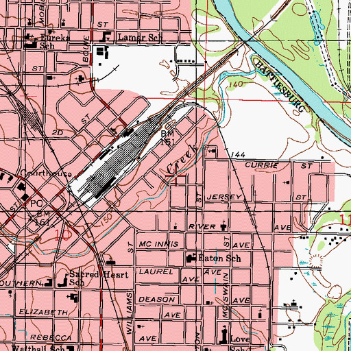 Topographic Map of Magee Temple Church of God, MS