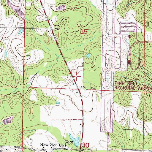 Topographic Map of Shelton Baptist Church, MS