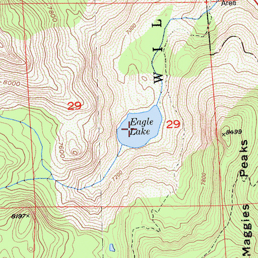Topographic Map of Eagle Lake, CA