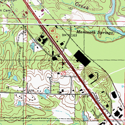 Topographic Map of Trinity Heights Church of God, MS