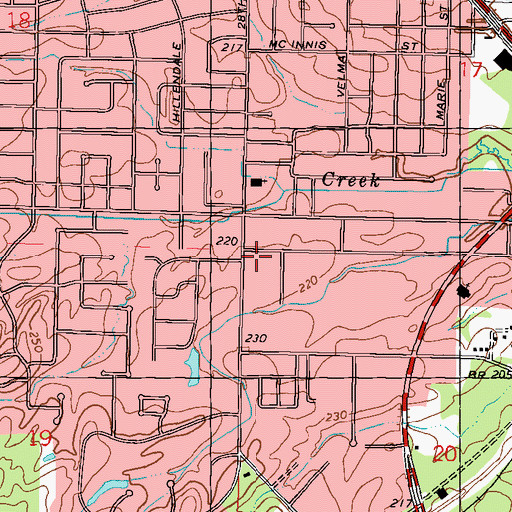 Topographic Map of United Methodist Church, MS