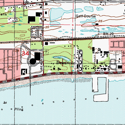 Topographic Map of Jefferson Davis Presidential Library, MS