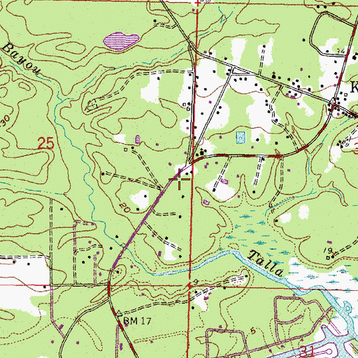 Topographic Map of Kiln Post Office, MS