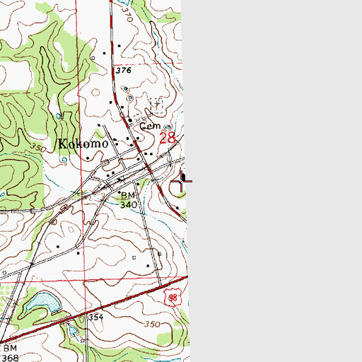 Topographic Map of Kokomo Baptist Church, MS