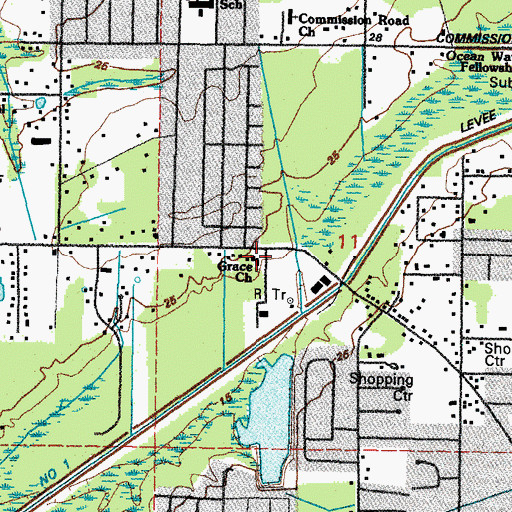 Topographic Map of Grace Lutheran Church, MS