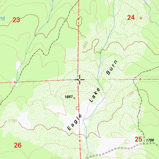 Topographic Map of Eagle Lake Burn, CA