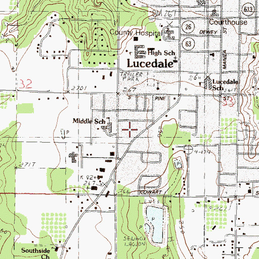 Topographic Map of Lucedale Church of God, MS