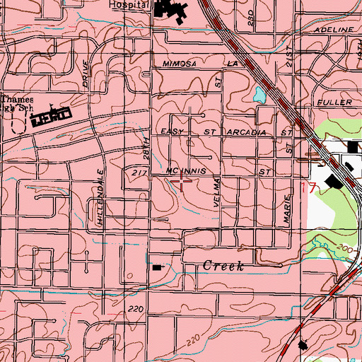 Topographic Map of Loyalton of Hattiesburg Assisted Living Center, MS