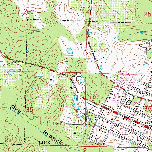 Topographic Map of Gateway Baptist Church, MS