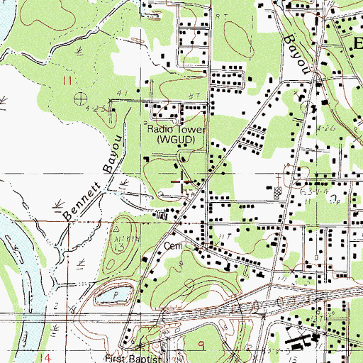 Topographic Map of Mac's Fishing Camp, MS