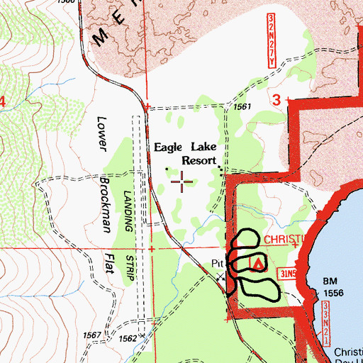 Topographic Map of Eagle Lake Resort, CA