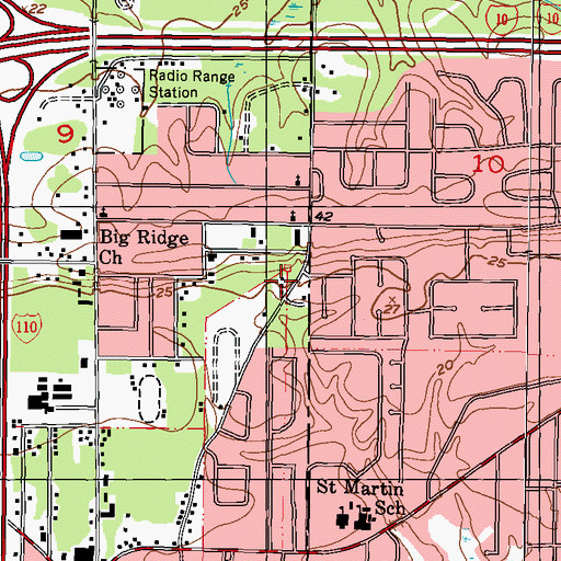 Topographic Map of Ridgeland Mobile Home Park, MS