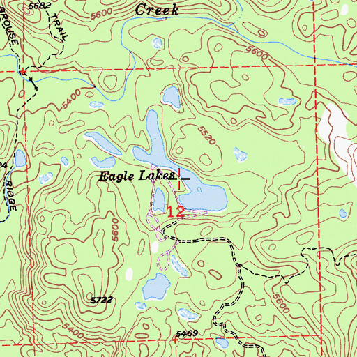 Topographic Map of Eagle Lakes, CA
