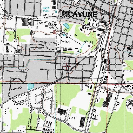 Topographic Map of Trinity Outreach Ministries Church, MS