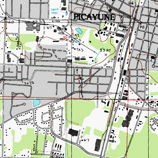 Topographic Map of Trinity Outreach Ministries Church, MS