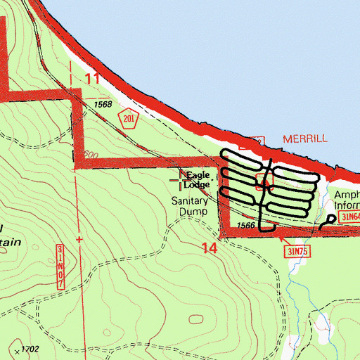 Topographic Map of Eagle Lodge, CA