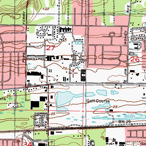 Topographic Map of Starlite Mobile Home Park, MS
