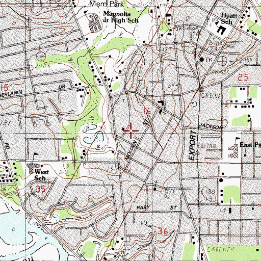 Topographic Map of Saint John Missionary Baptist Church, MS